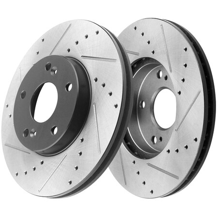 Motorbymotor MotorbyMotor Front Brake Rotors 300mm Drilled & Slotted 12051020(2Pack) BRF12051020BK